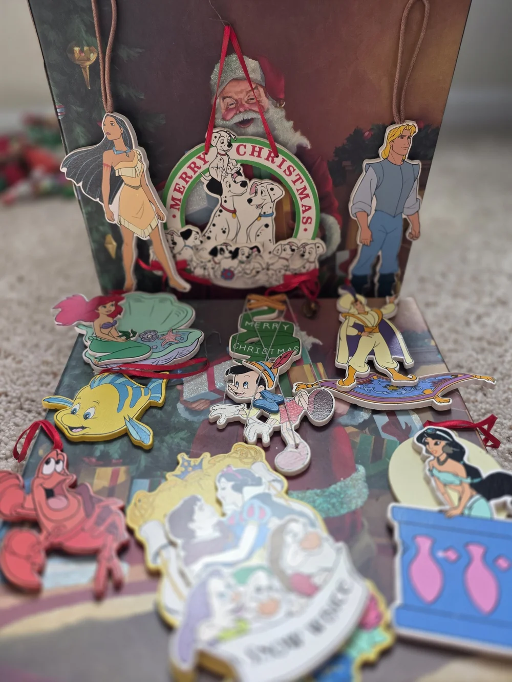 Vintage Disney Christmas ornament set, handcrafted in Taiwan for Kurt S. Adler
